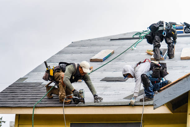 Professional Gutter Installation technician working in Scarville, IA